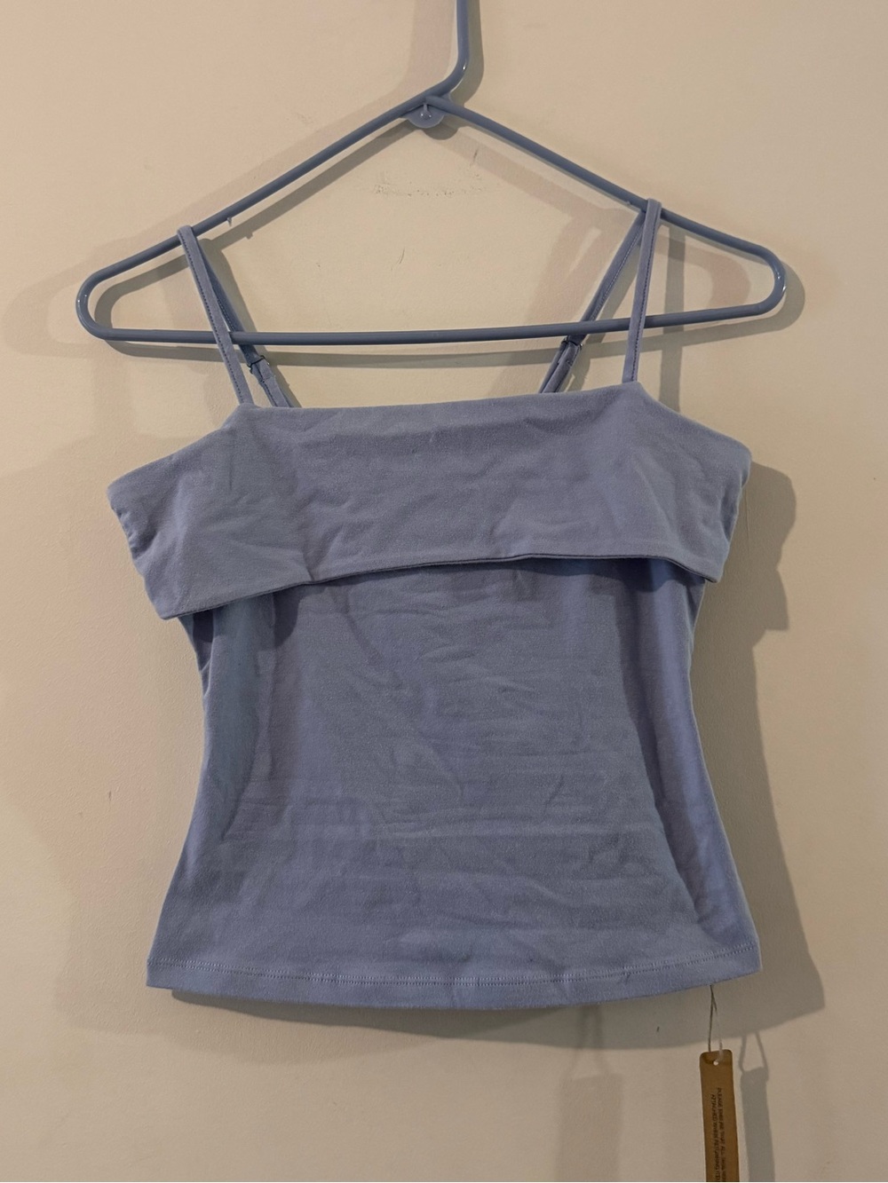 Women’s Light Blue Fold-Over Camisole with Adjustable Straps